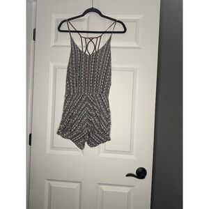 Dolce Vita Lattice Back Shorts Romper Small Rayon Geometric Tribal Print